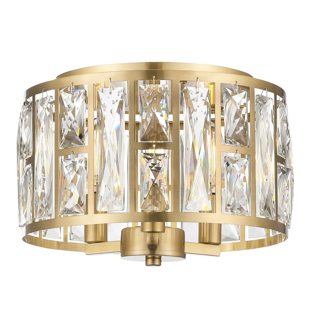 Gold Crystal Ceiling Light Fixture